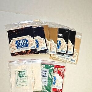 Aida Cloth Cross Stitch Fabric Lot NWT